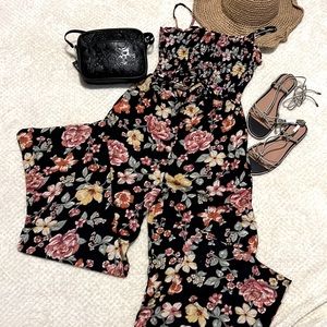 RDI Smocked Front Cutout Jumpsuit